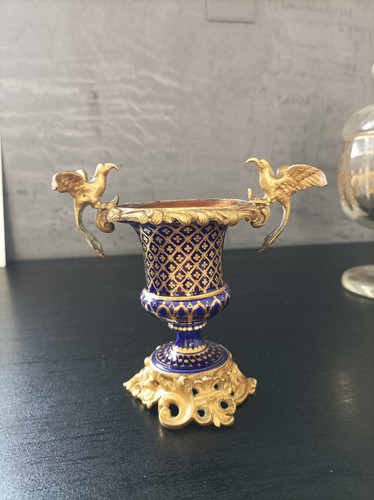 Vase bleu sèvres style - vase,