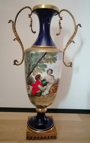 Vaso ottone porcellana - , vintage