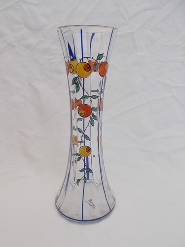 Vase ancien verre emaille - ancien,