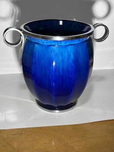 Vase bleu sèvres - sèvres, cerclé
